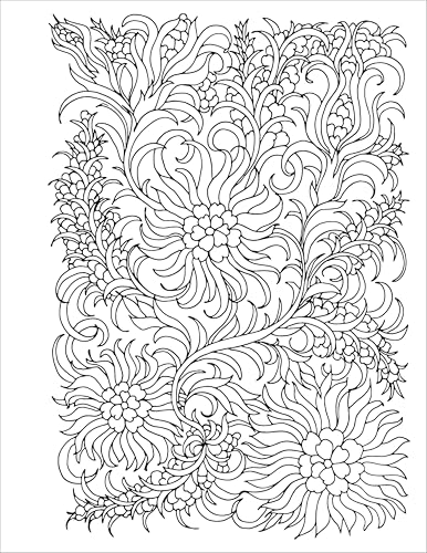 Stress Relief Flower Coloring Book For Adults: Beautiful and Relaxing Floral Designs, Arrangements, and Bouquets WoodArtSupply
