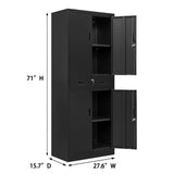 BESFUR Metal Cabinet, Garage Storage Cabinet with Drawer and Adjustable Shelves for Garage, Office, School - Black BESFUR