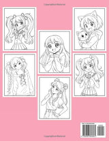 Anime Coloring Book For Girls: 50 Pages of Japanese Anime Characters, Kawaii Girls in Fashion Styles, And Manga Art To Color For Teenagers and Adults Majosta