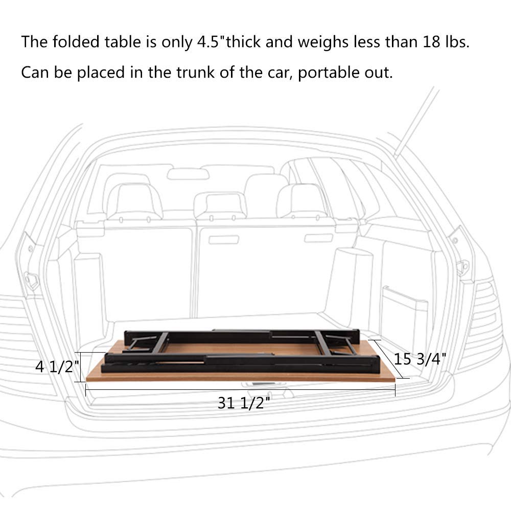 Need Small Computer Desk 31.5 inches Folding Table No Assembly Sturdy Small Writing Desk Folding Desk for Small Spaces, Teak Color Desktop and Black Steel Frame - WoodArtSupply