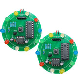 EGSCST 2PCS Soldering Practice Kit CD4017 NE555 DIY Lucky Wheel LED Light Circuit Board Solder Project for Electronics Beginners to Learn and Training EGSCST