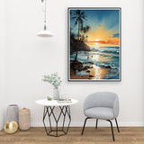 MIRCVSH Beach Paint by Number Kit, Framed Landscape for Adults, 12x16 Inch on Canvas with Wooden Easel MIRCVSH