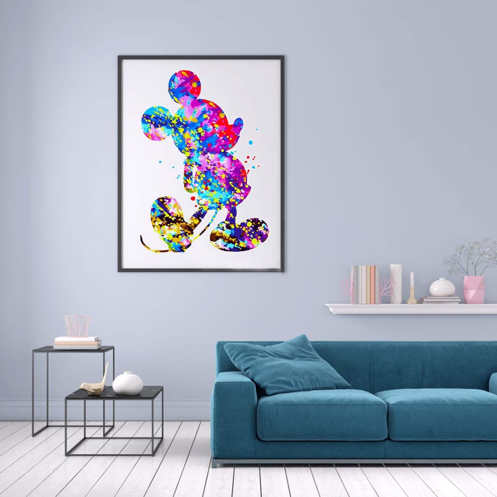 LukFun Paint by Number Kit for Adults, Colorful Animal Paint by Numbers for Kids, 16 x 20 inch (Color Mouse, Without Frame) LukFun