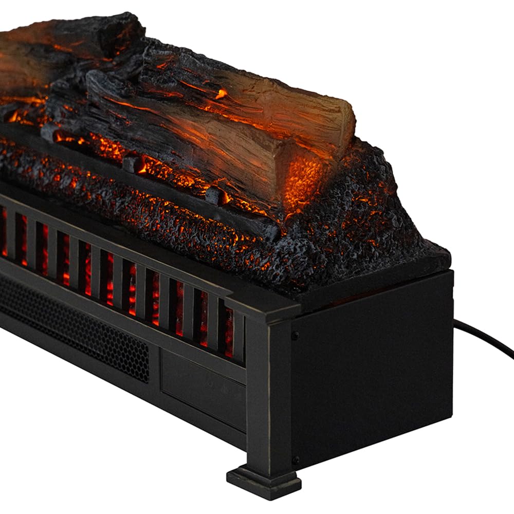 Country Living 27 inch Electric Log Set | 1000 Sq Ft Heater - Log Insert with Infrared Flames | Control with Remote, Alexa or Google