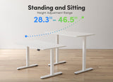FEZIBO Electric Standing Desk, Height Adjustable Stand up Desk, 55 x 24 Inches Sit Stand Home Office Desk, Computer Desk, White FEZIBO