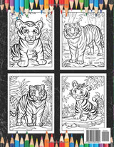 Tigers: Bold & Easy Tiger Coloring Book for Kids (Cute Animal Coloring Books for Kids) Majosta