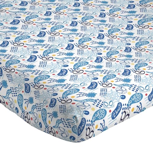 Jay Franco Kids Sheet Set with Fitted, Flat Sheets & Pillow Cover - Ultra-Soft Bedding with Pillowcase for Room Decor, Multi - Spidey & Friends, 4 Piece Queen Jay Franco