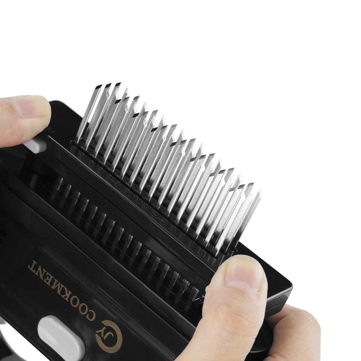 JY COOKMENT Meat Tenderizer Tool with 48 Stainless Steel Ultra Sharp Needle Blades, Detachable Kitchen Cooking Tool Best For Tenderizing, BBQ, Marinade JY COOKMENT