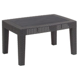 Flash Furniture Seneca Dark Gray Faux Rattan Coffee Table Flash Furniture