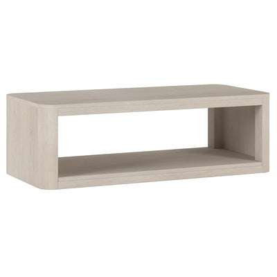 Henn&Hart 47" Wide Rectangular Coffee Table in Beech White, for Home, Living Room, Bedroom, Entertainment Room, Office
