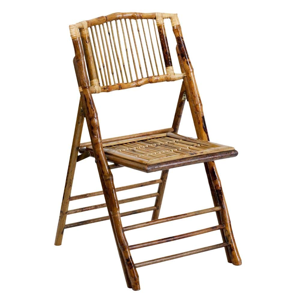 Flash Furniture Bamboo Folding Chairs | Set of 2 Bamboo Wood Folding Chairs