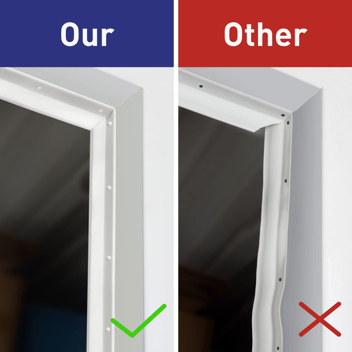 FOSLUOC Garage Door Seal Top and Side Seal Strip 34FT White Adhesive Backed Rubber Weather Stripping Replacement Weatherproofing Universal Sealing FOSLUOC