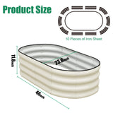 SnugNiture Galvanized Raised Garden Bed Outdoor, 2 Pcs 4x2x1ft Oval Metal Planter Box for Planting Plants Vegetables, White SnugNiture