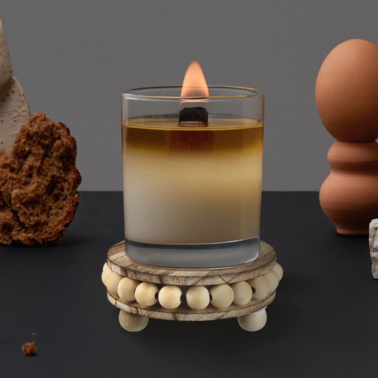 yunmanqiji 2 Pack Wood Riser, Risers for Decor，Pedestal Stand，Display Stand apply to Home Decor，Farmhouse Decor，Tiered Tray Decor(Brown, 4 Inches)… yunmanqiji