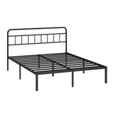 Kujielan 12 inches Queen Size Bed Frame with Minimalist headboard,Metal Platform Base with Strong Metal Slats,Mattress Foundation for Under Bed Storage,Easy Assembly,Black Kujielan