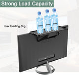 TETVIK TV Screen Top Shelf Monitor Shelf Adjustable Computer Screen Shelf Mount for Office Desk, Cellphone Stand, Media Box, Game Console, Router 11.8 x4.7 inch TV Tray Storage Organizer Bracket TETVIK