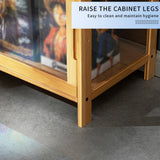 Yimisya Curio Display Cabinet with Acrylic Doors, Collectibles Toy Organizers Rack, Pantry Cabinet, Freestanding Cupboards for Home, Office, Playroom, Living Room, Kitchen Yimisya