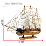 Lizipai Smooth Sailing Boat Model Mediterranean Wooden Boat Furniture Decoration Room Decoration (Main Brown) Lizipai
