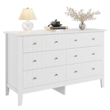 FOTOSOK White Dresser, Chest of Drawers, Modern 6 Drawer Double Dresser with Deep Drawers, Wide Storage Organizer Cabinet for Living Room, Hallway FOTOSOK