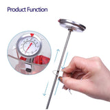 KT THERMO Deep Fry Thermometer With Instant Read,Dial Thermometer,12" Stainless Steel Stem Meat Cooking Thermometer,Best for Turkey,BBQ,Grill KT THERMO