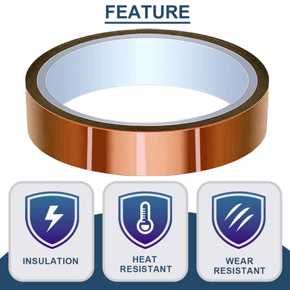 DAOKAI 30mm x 28m(90ft) High Temperature Tape High Temp Tape Polyimide Heat Resistant Tape Thermal Tape Kapton Tape for Masking/Solder / 3D Printers/Battery - WoodArtSupply