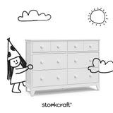 Storkcraft Moss 6 Drawer Dresser (White) – GREENGUARD Gold Certified Nursery Dresser, Safety-Focused Interlocking Drawer System, Chest of Drawers for Bedroom, Wood Craftsmanship Storkcraft