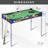 RAYKEEP 32” Mini Pool table, Removable Portable Billiards Table for Kids Adults, Compact and Space Saving Pool Table with 2 Cues, 16 Balls, Triangle, Chalk, Brush for Family Indoor Game(Green RAYKEEP