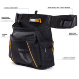 ToughBuilt - Apron Pouch - 6-Pockets with Durable Tape and Hammer Holders - Heavy Duty, Deluxe Premium Quality, Durable - (TB-310) ToughBuilt
