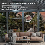 Domi 13x13FT Sunroom, Octagonal Solarium Aluminum Hardtop Gazebo with Galvanized Steel Roof, Detachable PE Screen, Sliding Door, Sun Room Pavilion Gazebo for Deck Backyard Garden domi outdoor living