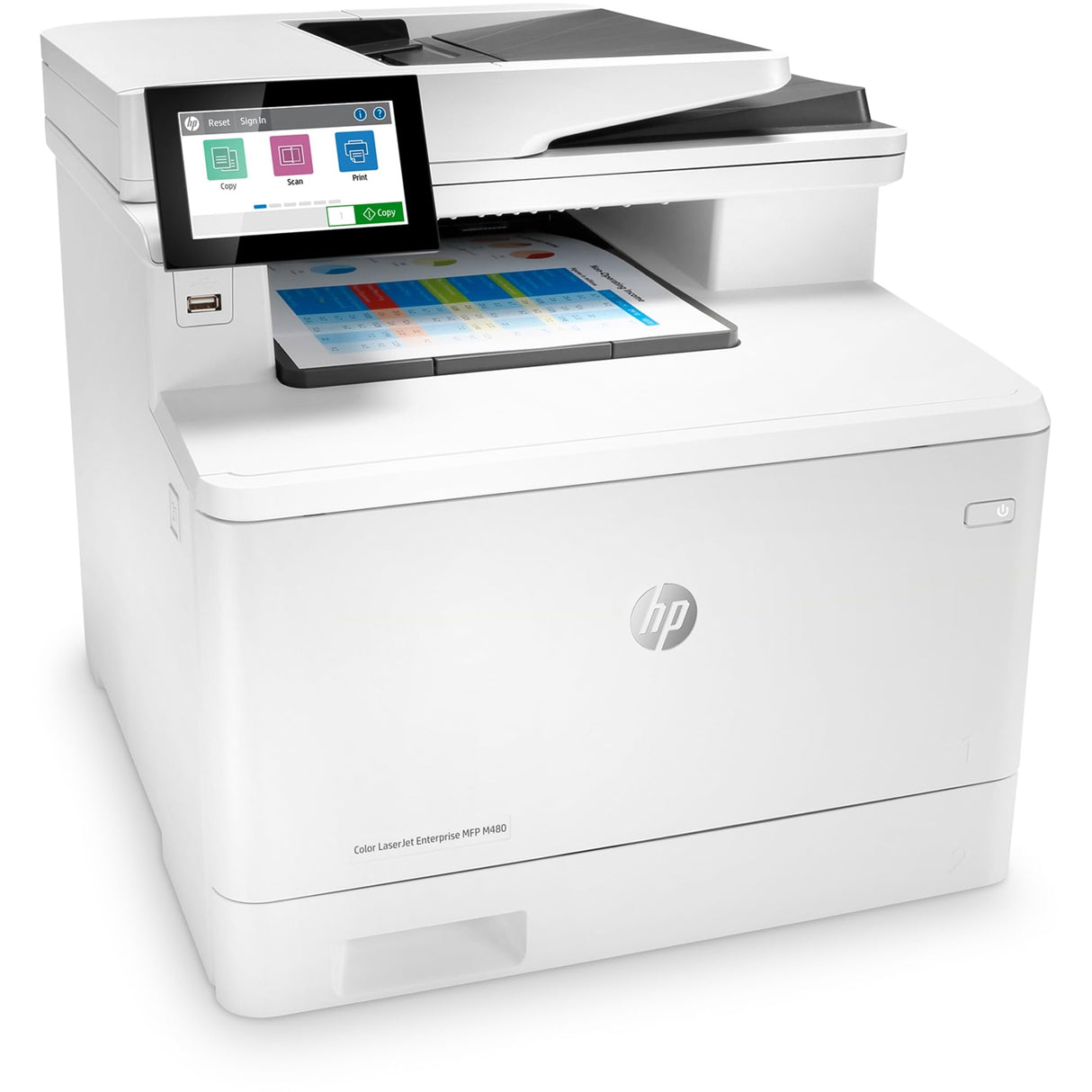 HP Color LaserJet Enterprise M480f Multifunction Duplex Printer, Print, scan, copy, Fast speeds, Easy setup, Advanced security, Best for small teams, Ethernet/USB only (3QA55A) HP