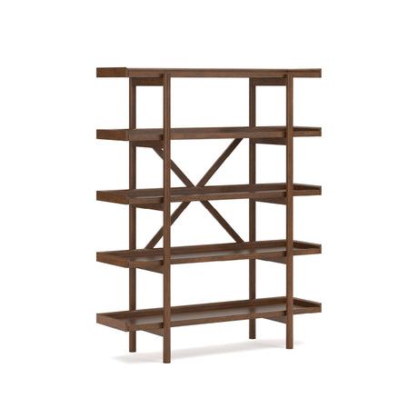 Signature Design by Ashley Lyncott Mid-Century Modern Freestanding 5-Tier 70" Etagere Bookcase, Light Brown Signature Design by Ashley