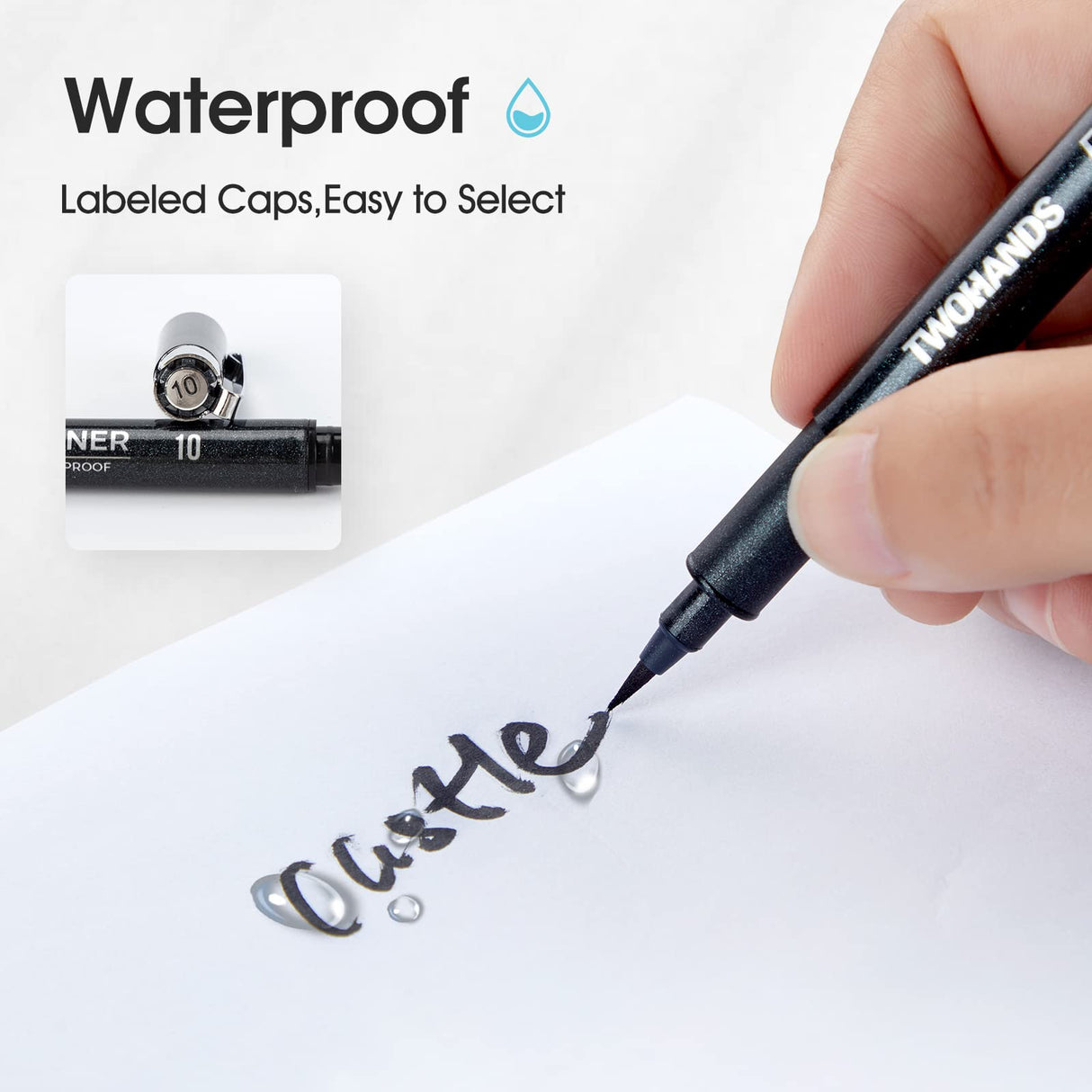 TWOHANDS Art Pens,Fineliner Ink Pens,Set of 12 Technical Drawing pen,Pigment Pen,Fine Point,Black,Waterproof,for Art Watercolor,Sketching,Anime,Manga, 902188 TWOHANDS