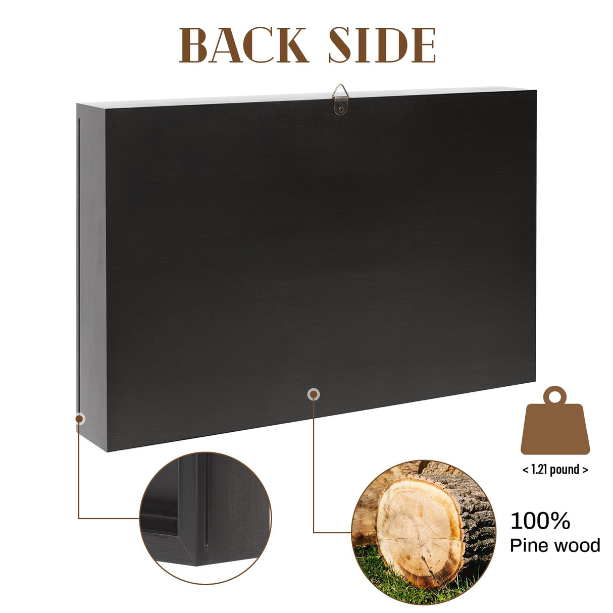 Dog Memorial Gifts for Loss of Dog, Pet Memorial Dog Picture Frame 13" Wooden Shadow Box Display with Collar & Leasd Holder, Sympathy Gift for Loss of Dog/Cat, Wall Hanging & Tabletop (Dark Grey) FITWOWFIT