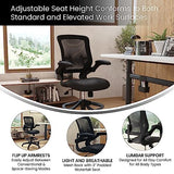 Flash Furniture Kale Mid-Back Swivel Office Chair with Adjustable Foot Ring, Lumbar Support, and Seat Height, Ergonomic Mesh Executive Chair, Black Flash Furniture