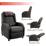 Homall Gaming Massage Recliner Chair Racing Style Single Living Room Sofa Recliner PU Leather Recliner Seat Comfortable Ergonomic Home Theater Seating (Red) Homall