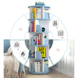 4/5 Tier Grey Rotating Bookshelf Tower – 360° Floor Standing Book Storage for Kids and Adults LSZMXI
