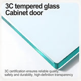 IHGSSKD 5-Tier Display Cabinet with Glass Doors, 67" Metal Curio Cabinet with 4 Adjustable Shelves for Collectibles, Toy Organizers Cabinet & Glass Display Case for Home, Office, Living Room, Black IHGSSKD