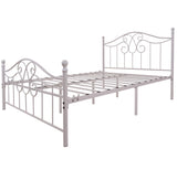 YERPERFO Metal Queen Bed Frame with Headboard and Footboard Farmhouse Platform Bed Frame Queen Size Under Bed Storage No Box Spring Needed and Easy Assembly(Queen, White) YERPERFO