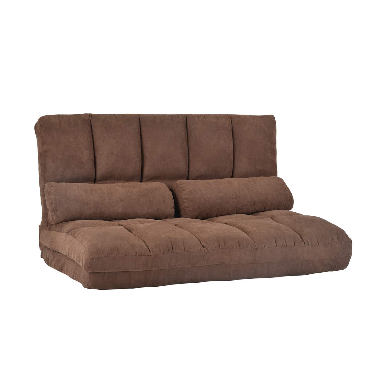 Merax Floor Sofa, Foldable Lazy Sofa Sleeper Bed with 2 Pillows, Adjustable Lounge Sofa Gaming Sofa Floor Couches 5-Position for Bedroom, Living Room, and Balcony, Brown Merax