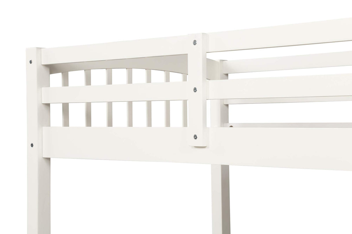 Harper&Bright Designs Twin Over Twin Bunk Bed with Safety Rail, Ladder, White Twin Trundle Bed with 3 Drawers for Kids, Teens Bedroom, Guest Room Furniture Harper & Bright Designs