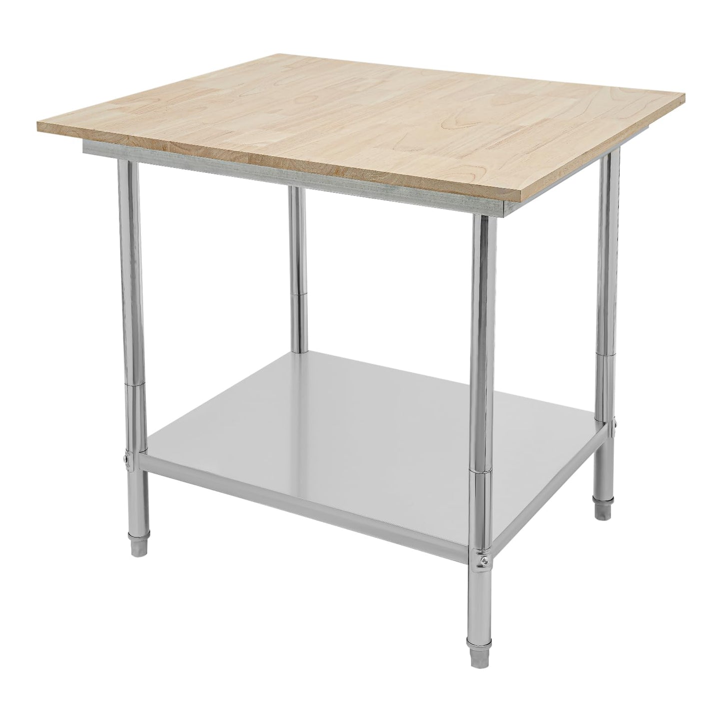 Maple Top Work Table, 36 x 30 x 34 Inch Commercial Butcher Block Wooden Workbench, Kitchen Island Table, Fits Restaurant, Warehouse, Home, Kitchen, Garage - WoodArtSupply