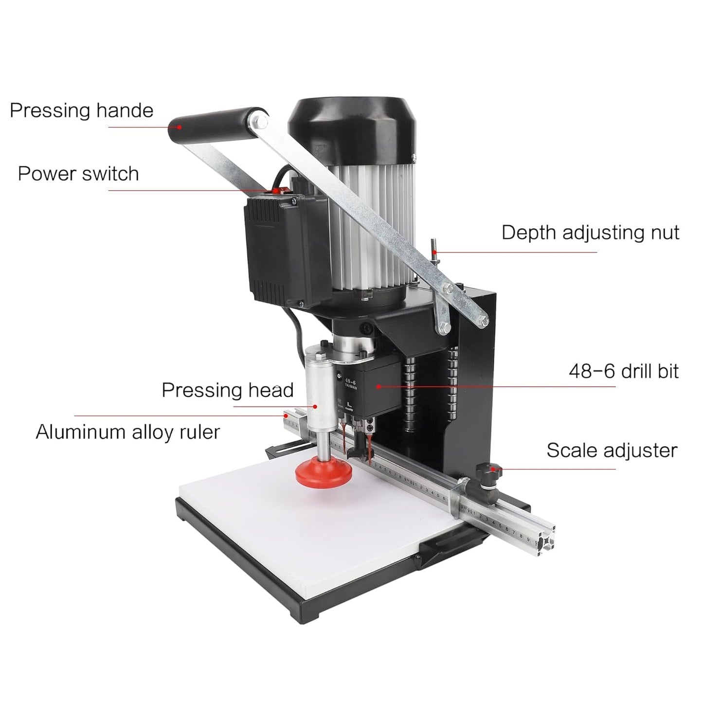 Hinge Drilling Machine,48mm-6mm Portable Hinge Boring Machine for Woodworking,1100W, 2880 RPM, 0-40mm Depth - Perfect for Cabinets, Wardrobes, and Home Improvement Projects. - WoodArtSupply