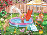 Bits and Pieces - 500 Piece Jigsaw Puzzle for Adults - 18" x 24" - Summer Soaker - 500 pc Summer Puppies Jigsaw by Brooke Faulder Bits and Pieces