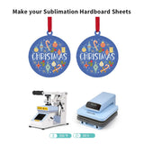 PYD Life 50 Pack Sublimation Ornaments Round Blanks 3 Inch Hardboard MDF Double-Sided Printable Bulk with Red Ribbon for Sublimation Personalized Christmas Tree Home Decor PYD Life