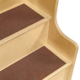 Contender 2 Step Up Stool for Toddlers and Kids with Support Handles and Non Slip, Montessori Wooden Reach Up Safety Steps for Bathroom, Kitchen [ Brown ] Contender