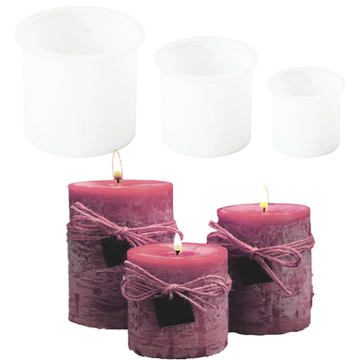 YRIHJIXQ 3Pcs Cylindrical Candle Mold Candle Molds for Candle Making Resin Molds Epoxy Resin Molds