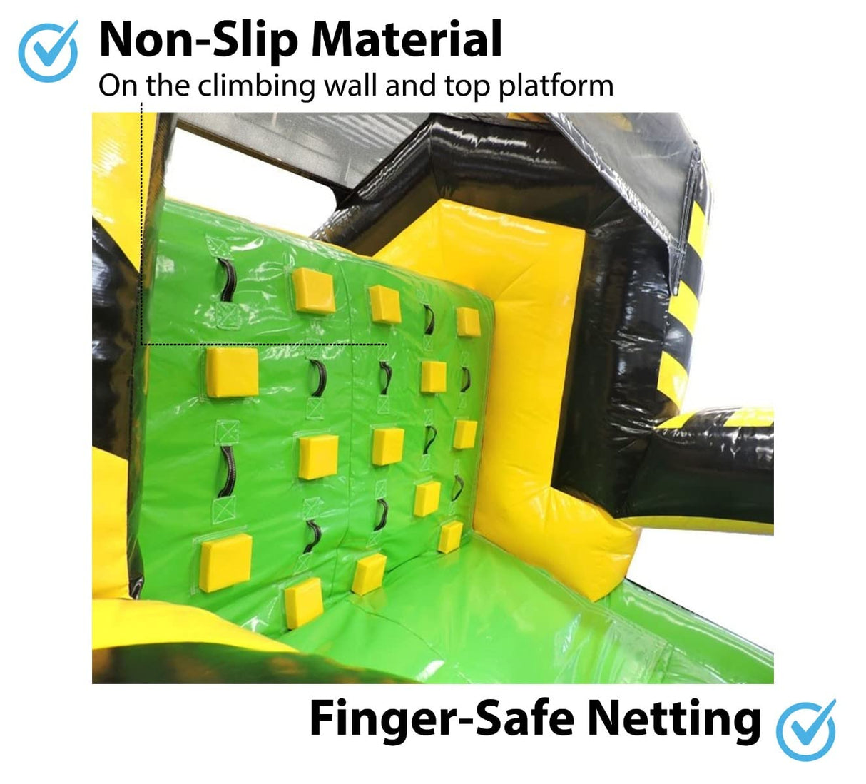 40-Foot Long Inflatable Obstacle Course with Climbing Wall, Venom Yellow and Black, 11-Foot Wide by 11-Foot Tall, Commercial Grade Interactive 2 Lane Bounce House for Kids, Blower, and Stakes Included TentandTable