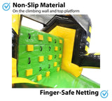 40-Foot Long Inflatable Obstacle Course with Climbing Wall, Venom Yellow and Black, 11-Foot Wide by 11-Foot Tall, Commercial Grade Interactive 2 Lane Bounce House for Kids, Blower, and Stakes Included TentandTable