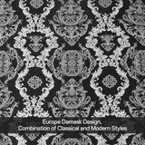 WONGS BEDDING 7 Pieces Comforter Set King Size, Black White Texture Bedding Set for All Season, Damask Soft and Breathable Bed in a Bag with Comforter, Flat Sheet, Fitted Sheet, Pillowcases & Shams WONGS BEDDING