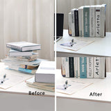 Muso Wood Bookends for Shelves, Decorative Book Ends for Children, Non-Skip Wooden Bookends for Office/Home/School (Walnut 1 Pair) muso wood